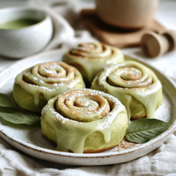 Cozy Matcha Cinnamon Rolls 1