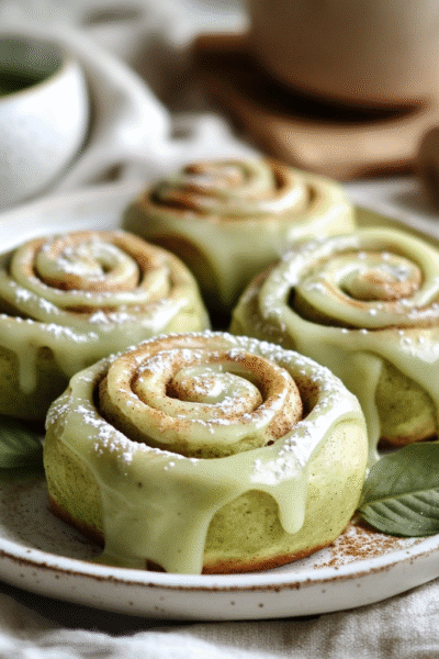Cozy Matcha Cinnamon Rolls 1