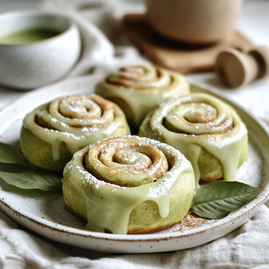 Cozy Matcha Cinnamon Rolls 1