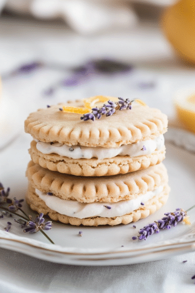 Lemon Lavender Sandwich Cookies