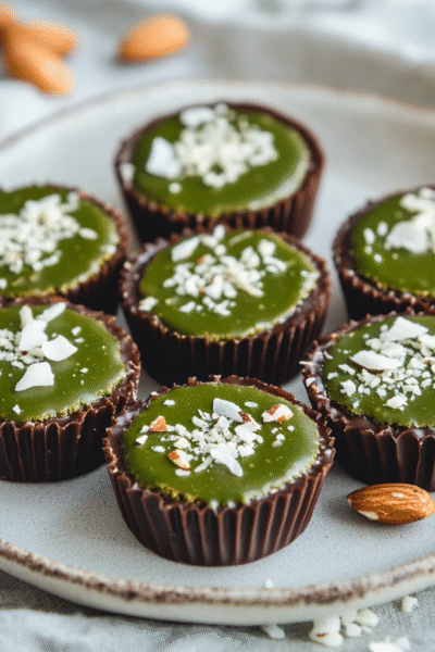 Matcha Coconut Almond Butter Cups 17