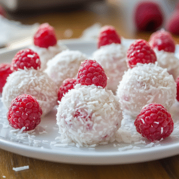 Current image: No-Bake Raspberry Coconut Balls
