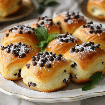 Current image: chocolate chip vanilla custard brioches