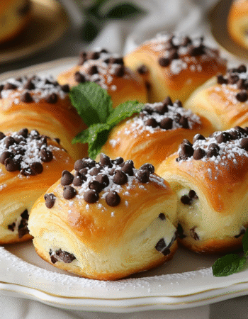 chocolate chip vanilla custard brioches