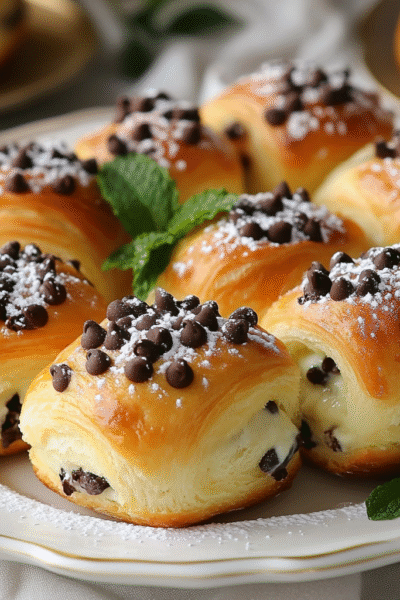 chocolate chip vanilla custard brioches