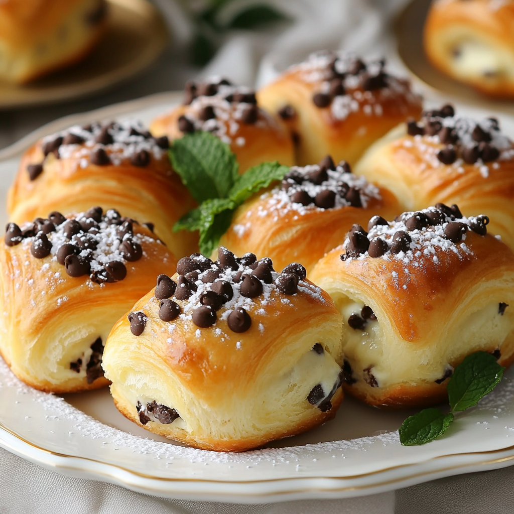 chocolate chip vanilla custard brioches