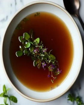 Charred Bone Broth Consommé First Image First Image