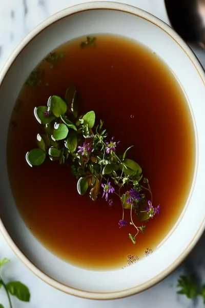Charred Bone Broth Consommé First Image First Image
