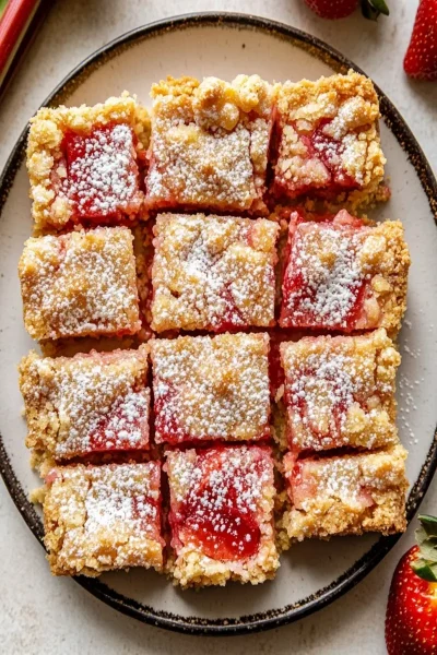 Strawberry Rhubarb Bars First Image First Image
