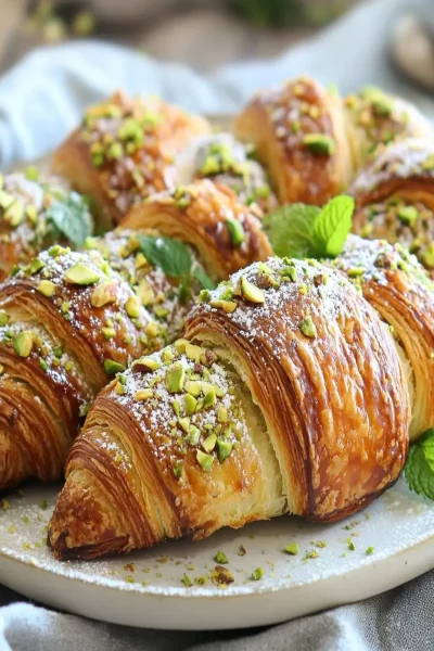 Pistachio Croissant Bake: Indulgent Bliss for Your Brunch Table 13 Pistachio Croissant Bake First Image First Image