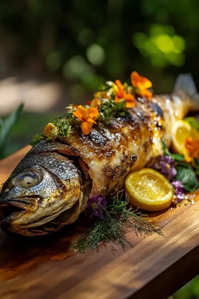 Whole Roasted Fish in Animal Fat Blanket First Image First Image
