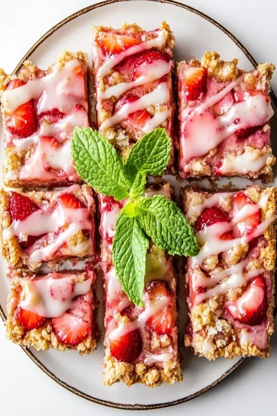 Strawberry Rhubarb Bars First Image First Image