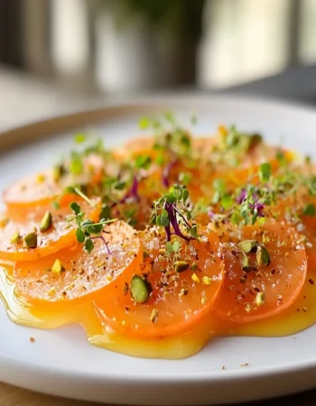 Frost-Kissed Persimmon Carpaccio First Image First Image