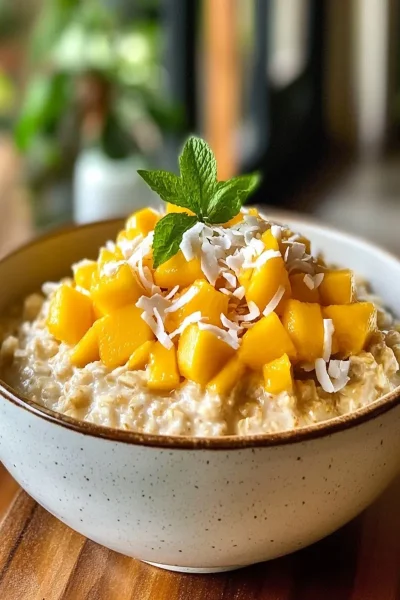 Mango Coconut Oats: Indulgent Breakfast for Tropical Bliss 37 Mango Coconut Oats First Image First Image